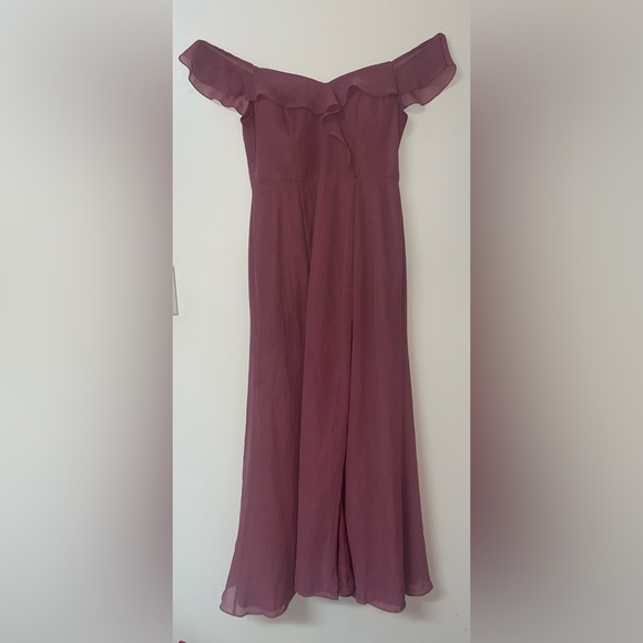 Azazie A-Like Off The Shoulder Chiffon Floor-Length Dress - Picture 3 of 7